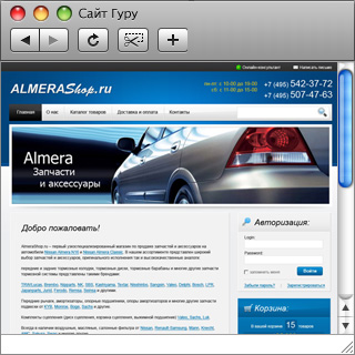 Создание интернет-магазина по продаже автозапчастей для автомобиля Nissan Almera